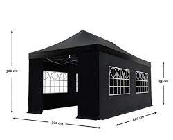 Pop Up Tent Zwart 3x6mtr