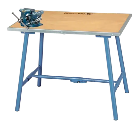 Folding work table & vice
