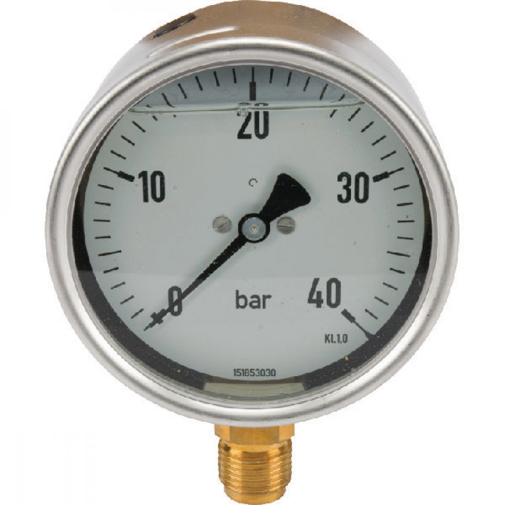 Manometer 0 - 40 Bar 1/2 BSP Onder