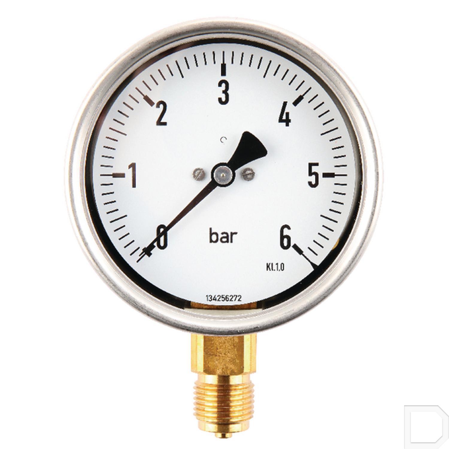 Manometer 0 - 6 Bar 1/2 BSP Onder