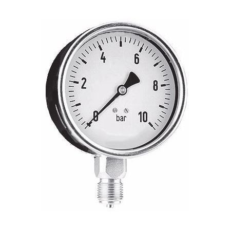 Manometer 0 - 10 Bar 1/2 BSP Onder