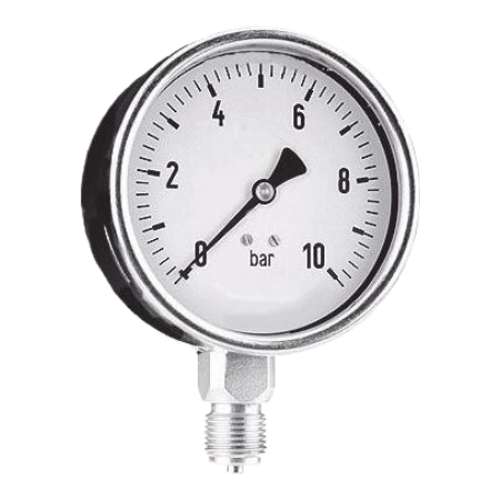 Manometer 0 - 10 Bar 1/2 BSP Onder