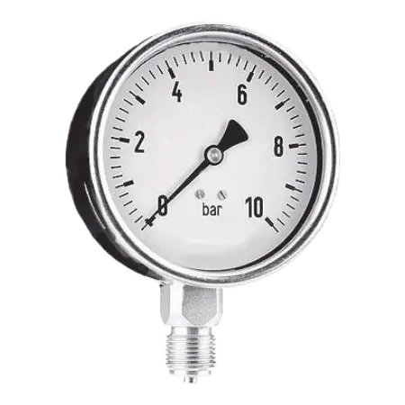 Manometer 0 - 10 Bar 1/2 BSP Onder
