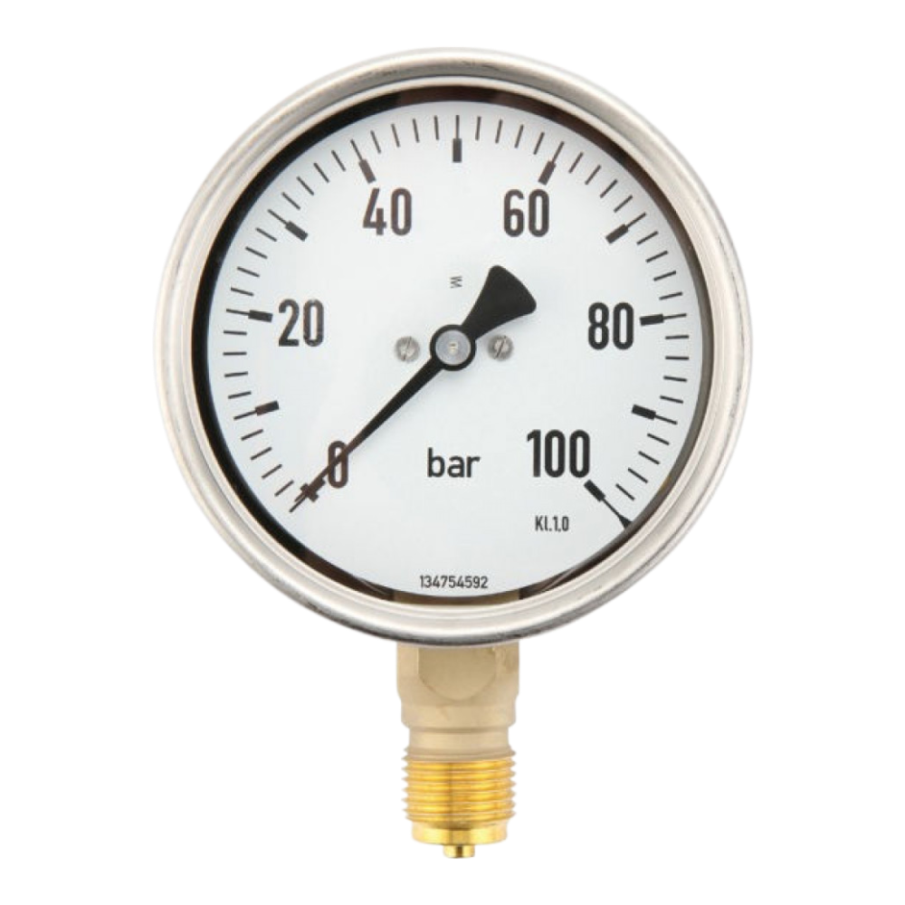 Manometer 0 - 100 Bar, 1/2 BSP Onder