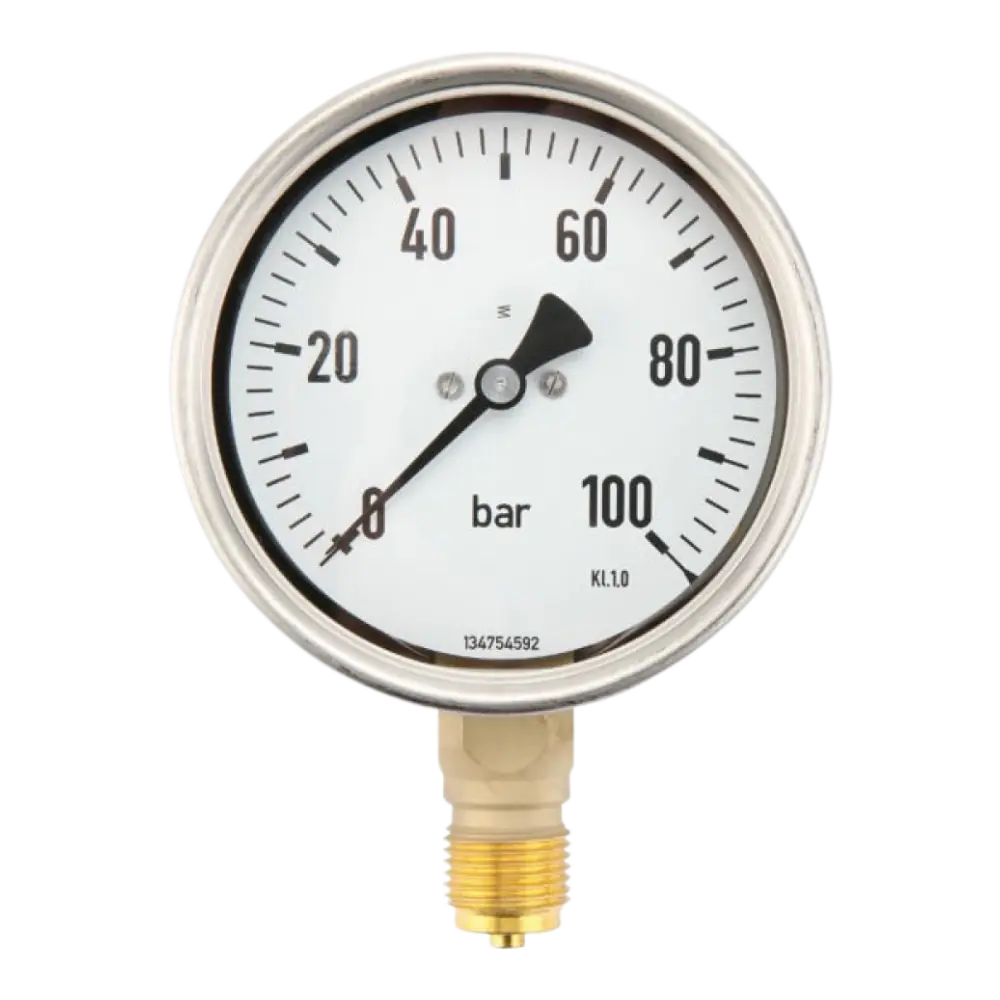Manometer 0 - 100 Bar, 1/2 BSP Onder