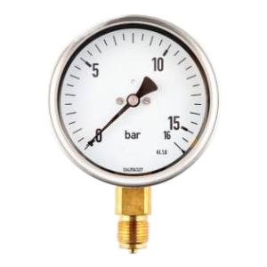 Manometer 0 - 16 Bar 1/2 BSP Onder