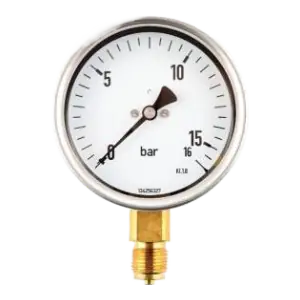 Manometer 0 - 16 Bar 1/2 BSP Onder