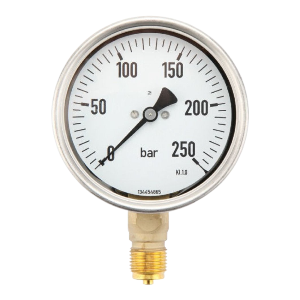 Manometer 0 - 250 Bar 1/2 BSP Onder