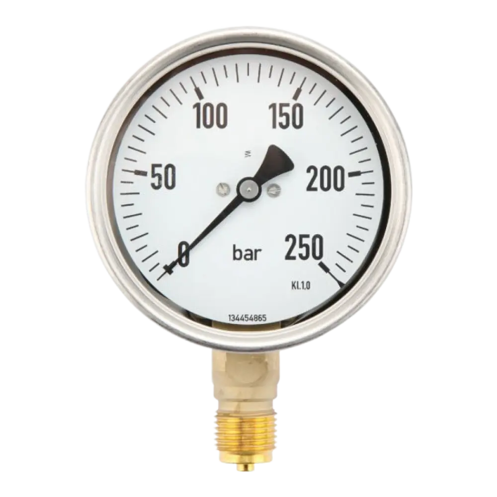Manometer 0 - 250 Bar 1/2 BSP Onder