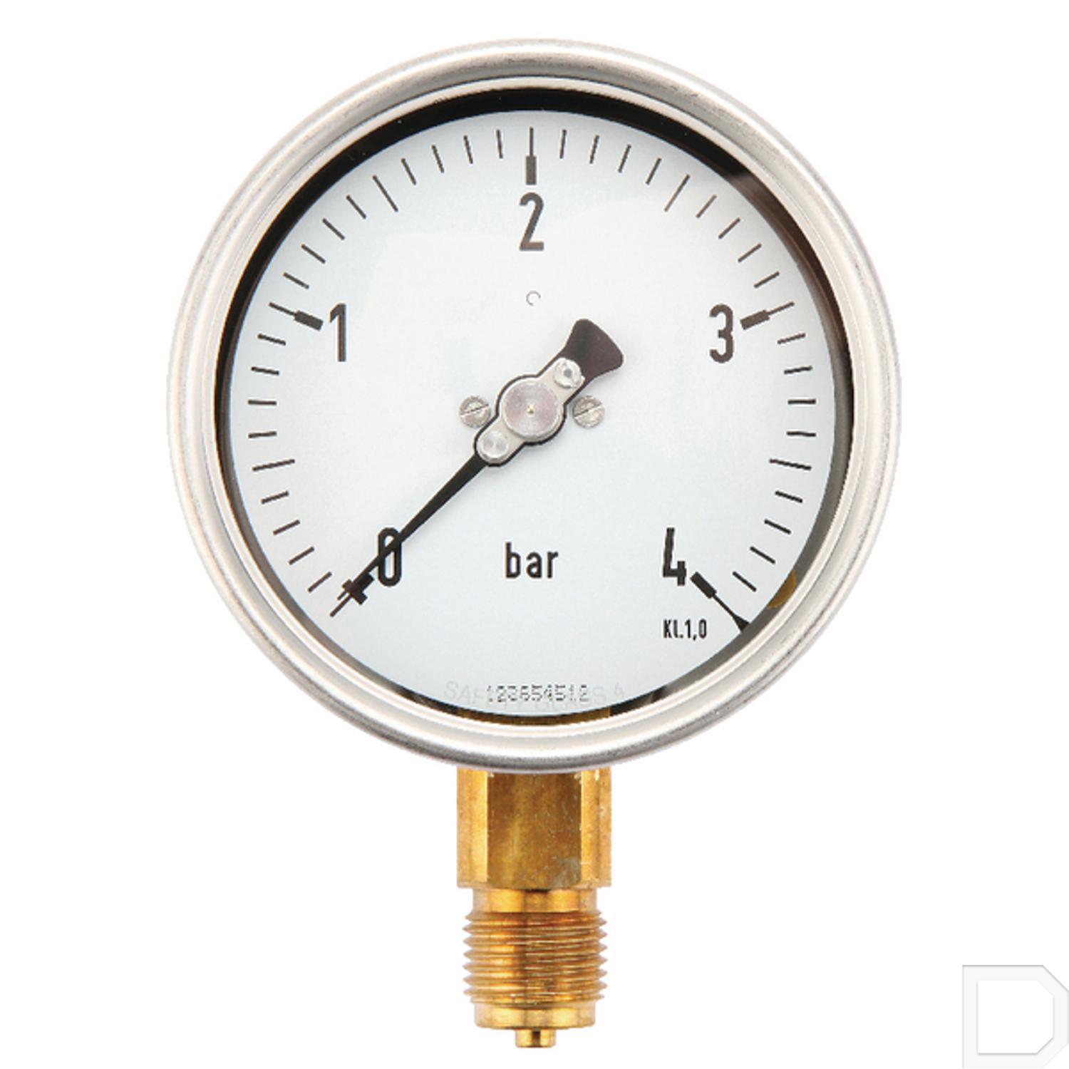 Manometer 0 - 4 Bar 1/2 BSP below