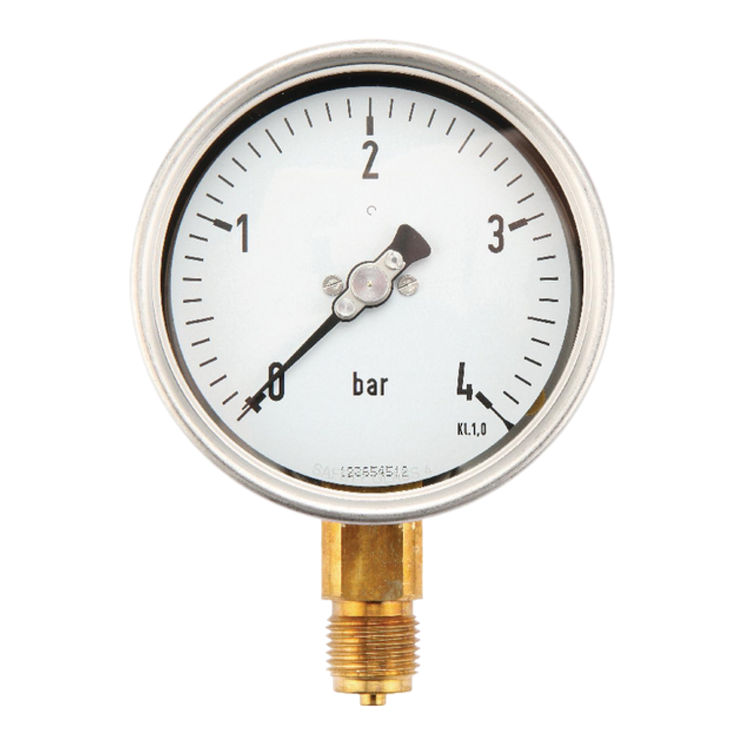 Manometer 0 - 4 Bar 1/2 BSP Onder
