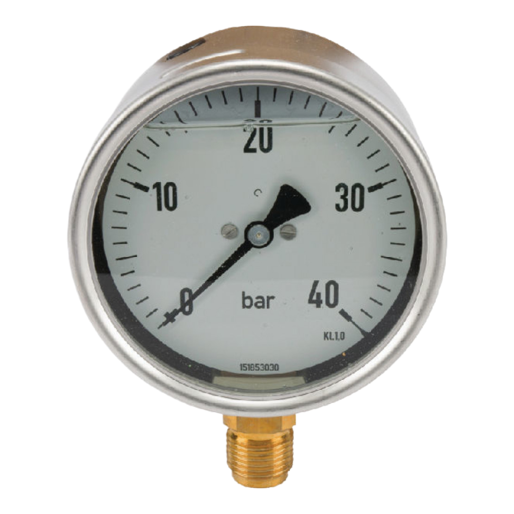 Manometer 0 - 40 Bar 1/2 BSP Onder