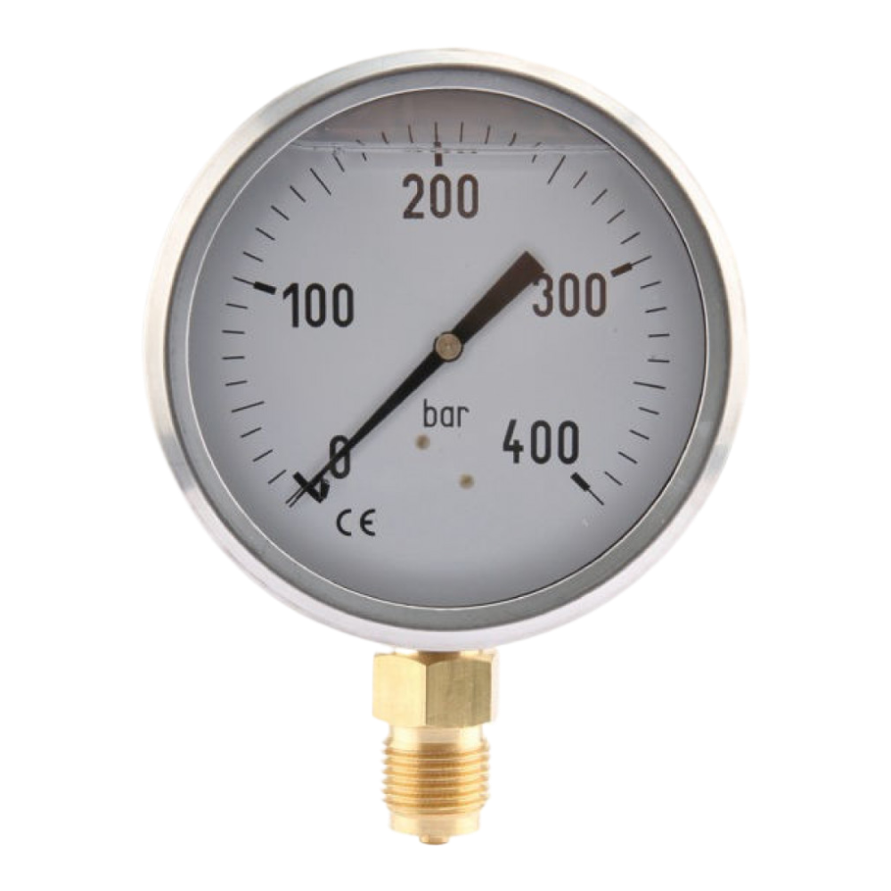 Manometer 0 - 400 Bar  1/2 BSP Onder