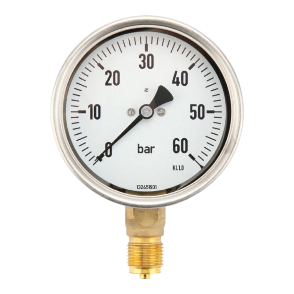 Manometer 0 - 60 Bar 1/2 BSP Onder