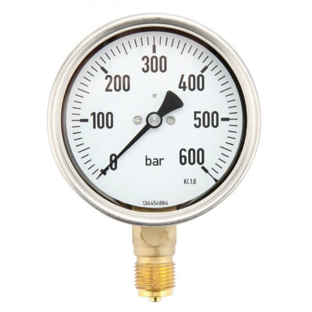 Manometer 0 - 600 Bar 1/2 BSP Onder