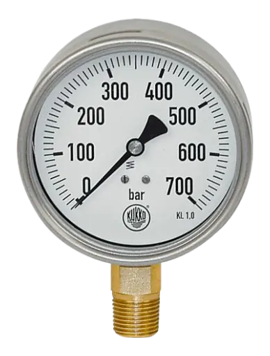Manometer 0 - 700 Bar 1/2 BSP below