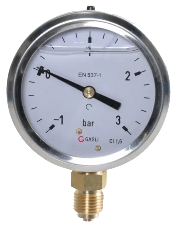 Manometer -1 tot 0 Bar 1/2 BSP Onder