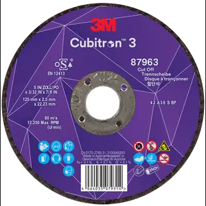 3M CUBITRON 3 DOORSLIJPSCHIJF 87963 36+ T42 125X2.5X22.23MM