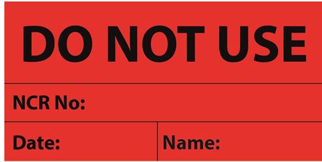 Do not Use - Rood-sticker