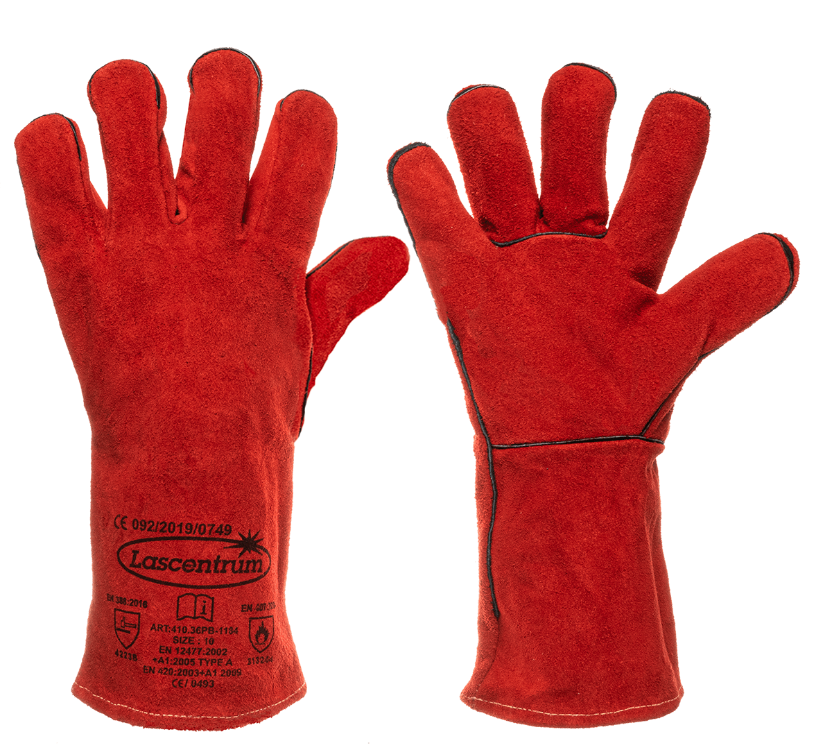 Lashandschoen Basic PB1184S - Rood 35cm,
