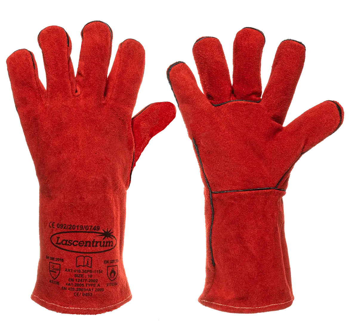 Lashandschoen Basic PB1184S - Rood 35cm,
