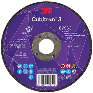 3M CUBITRON 3 DOORSLIJPSCHIJF 87963 36+ T42 125X2.5X22.23MM