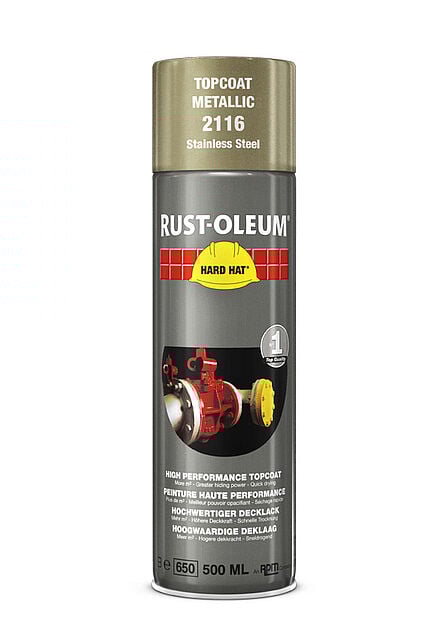 RUST-OLEUM HARD HAT METALLIC 2116 RVS SPUITBUS 500ML